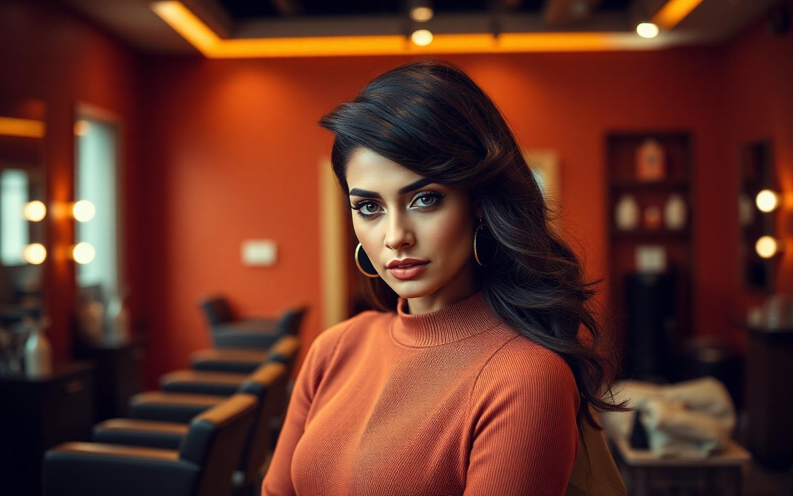 Stylish Indian woman with professionally styled hair at The Hair Avenue Unisex Salon, Kolhapur